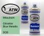 Preview: Mitsubishi, Gibraltar Blue Metallic, SG8: 400ml Sprühdose + 400ml Klarlack - Set, von ATW Autoteile West.